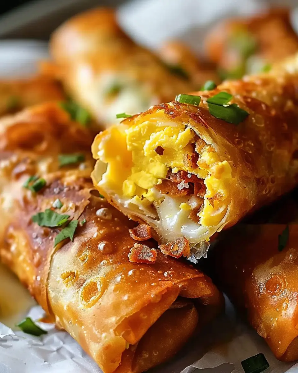 Delicious Breakfast Egg Rolls: Easy Turkey Bacon &amp; Chicken Ham Twist